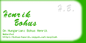 henrik bohus business card